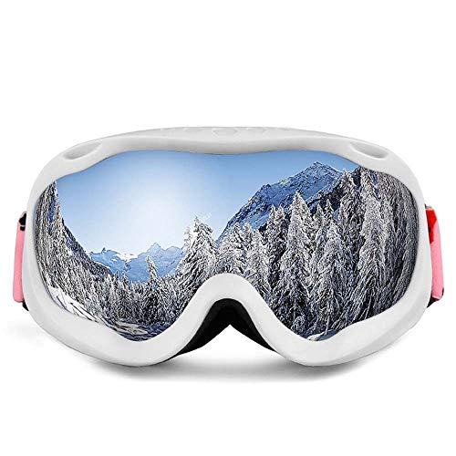 Lunettes de ski UV400 JIA JIA masque snowboard double écran interchangeable blanc argent