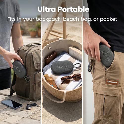 Image of GEARit Mini Bluetooth Speaker with Deep Bass | Portable Wireless Speaker IPX7 Waterproof & Dustproof | 12H Playtime BT5.3 TWS Pairing for Camping Beach Travel Home Gift