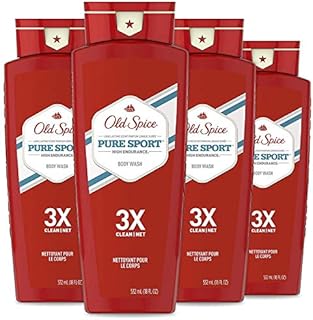 Old Spice High Endurance Body Wash for Men, Pure Sport Scent, 18 FL OZ (532 mL) (Pack of 4)