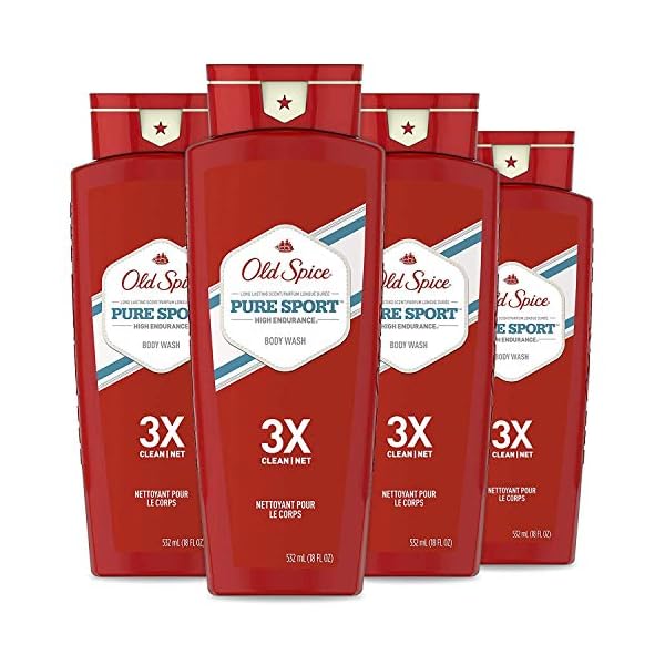 Old-Spice-High-Endurance-Pure-Sport-Scent-Mens-Body-Wash-18-Fl-Oz-Pack-of-4 Old Spice High Endurance Body Wash for Men, Pure Sport Scent, 18 FL OZ (532 mL) (Pack of 4)