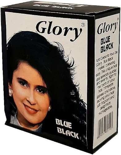 Glory Henna Natural Hair dye – Ammonia Free – Blue Black – 1 Box