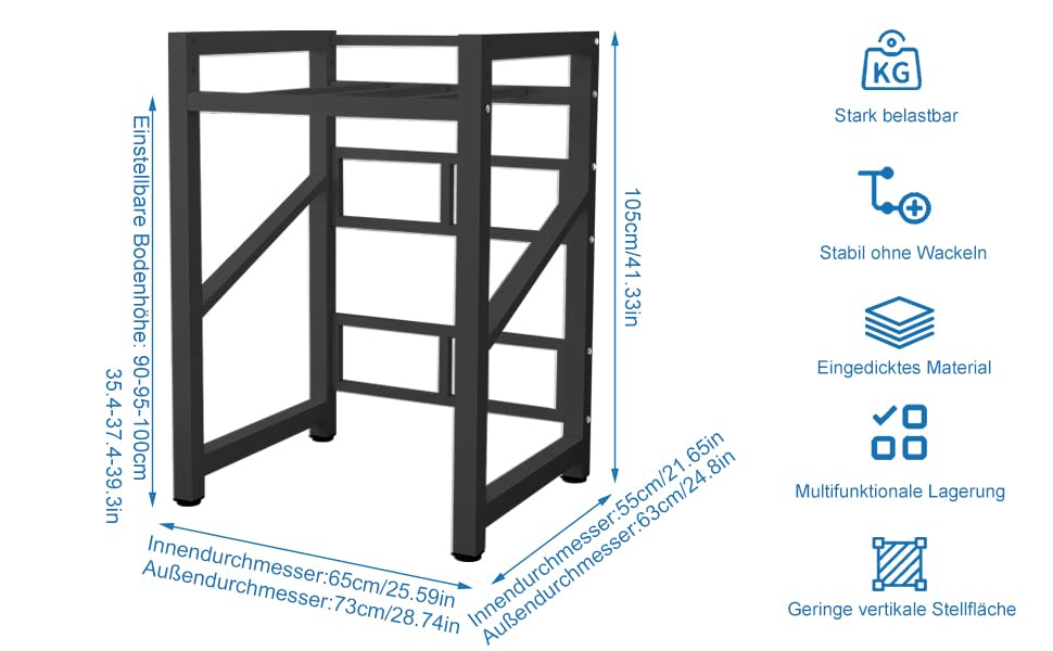 Support de sèche-linge et meuble de rangement pour buanderie moderne