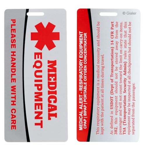 Medical Equipment Luggage Tag, Medical Equipment ID Identification Luggage Tag Medical Alert Bag Tag Travel Supplies (2.1\" X 4.5\", Medical Equip - White)