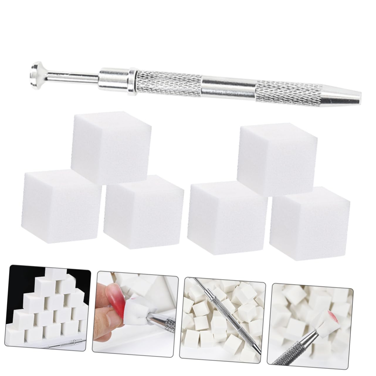 5sets Nail Art Sponges for Color Fade Gradient Blending Multi- Manicure Tool with Nail Sponge Grabber and Applicator for Artists and Beginners