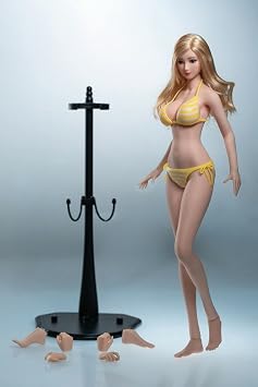 1/6 Female Action Figure Body Flexible Doll Body Bikini Head Sculpture Model