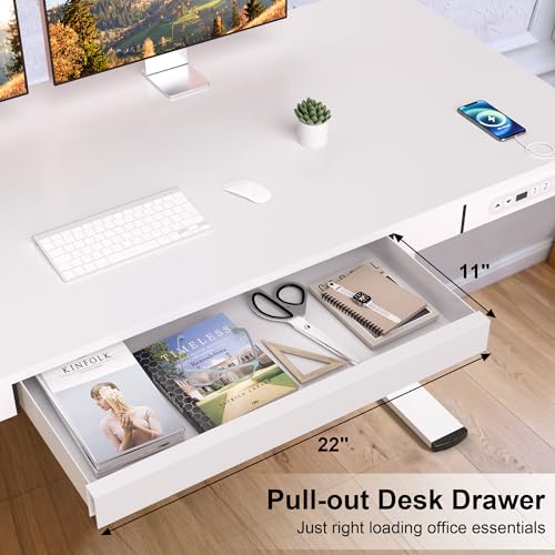 image for Furmax Electric Standing Desk with Drawer 55 x 24 Inch Adjustable Heig