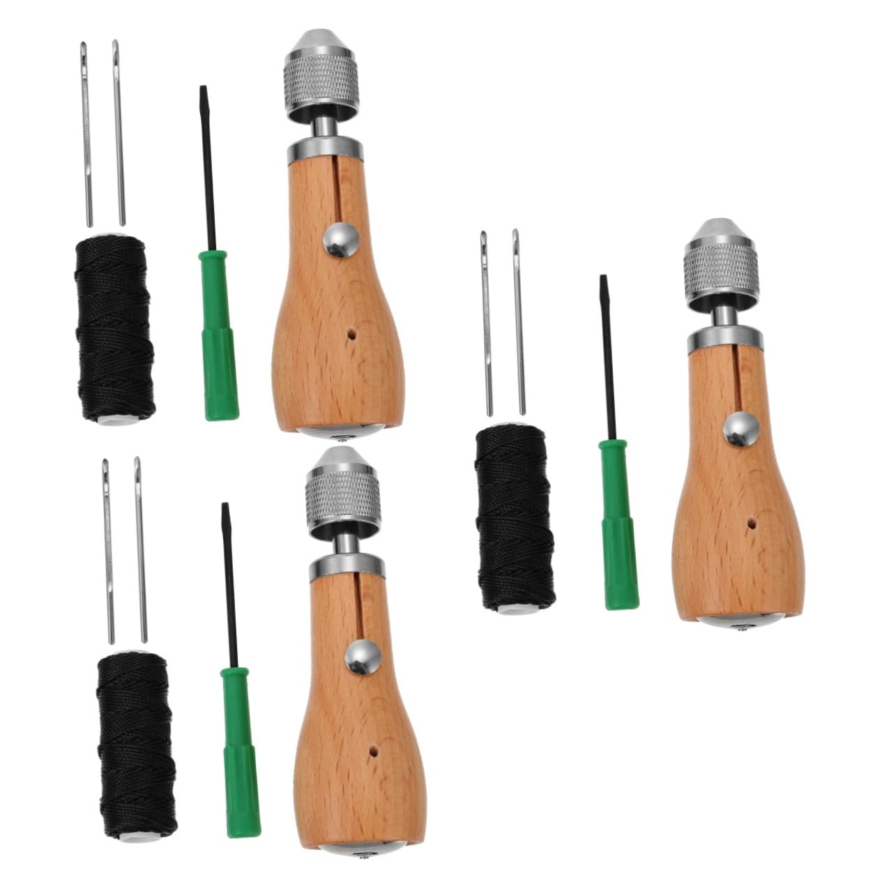 STOBOK 3juegos Kit De Herramientas Para Coser Punzón De Coser Agujas Hilo Encerao y Destornillador Diseño Ergonómico Para Proyectos De Bricolaje y Reparación De Bolsas y Calzado