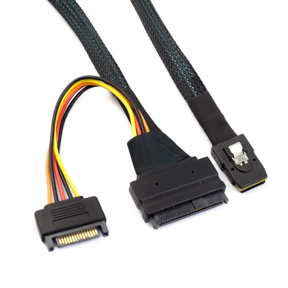 Cable Mini SAS SFF-8087 a SFF-8639 Conector Interno Servidor Disco Duro 1m Negro 6