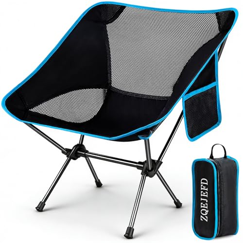 ZQEJEFD Campingstuhl, Faltbar Camping Stuhl, Tragbarer Campingstühle, Faltbar Leicht Klappstuhl Bis 110-120kg mit Tragetasche, Ultraleichter Klappstuhl für Outdoor, Angeln, Wandern, Picknick, Strand