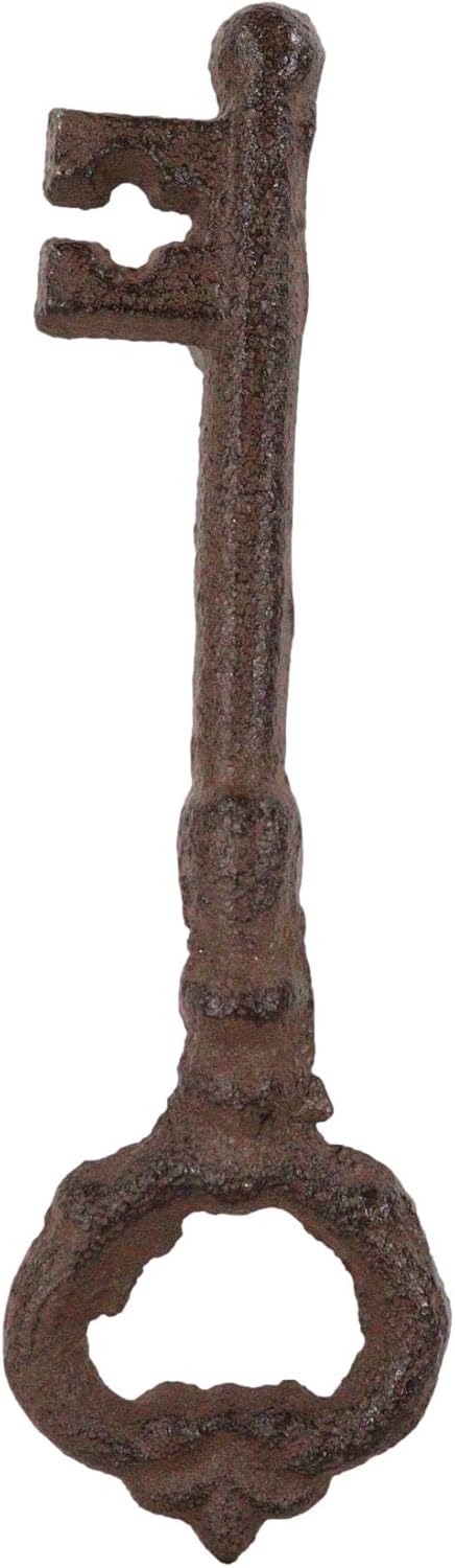 Ebros Gift Set of 4 Rustic Western Vintage Finish Cast Iron Decorative Antique Key Shaped Drawer Bar Handle Pulls Cabinet Door Furniture Bar Pull Knobs Old World Pirates Cabin Lodge Accent