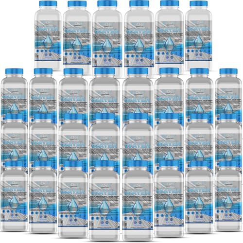 GiDeli Agua desmineralizada, 30 x 1 l, agua destilada para planchas, baterías, radiadores, humidificadores, acuarios y laboratorios agua sin cal, inodoro, transparente