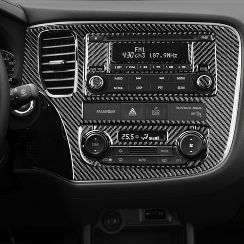 Car Interior Decoration Accessories Center Panel Set Carbon Fiber Trim Sticker Compatible with Mitsubishi Outlander 2014 2015 2016