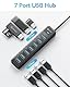 PHIXERO 7 Port USB Hub, 1.6FT Long Cable USB 3.0 Hub USB Verteiler, Super Speed 5Gbps Datenhub, Kompatibel mit Allen USB Port Geräten (7 Port, 50CM Cable)