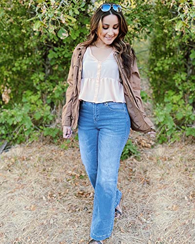 Grapent Bootcut Bell Bottom Jeans For Women Women's 90S Outfit For Womens Jeans High Waisted Jeans For Women Stretchy Jeans For Women Western Petite Color Indigo Medium Blue X-Small Size 0 Size 2 #TOP4