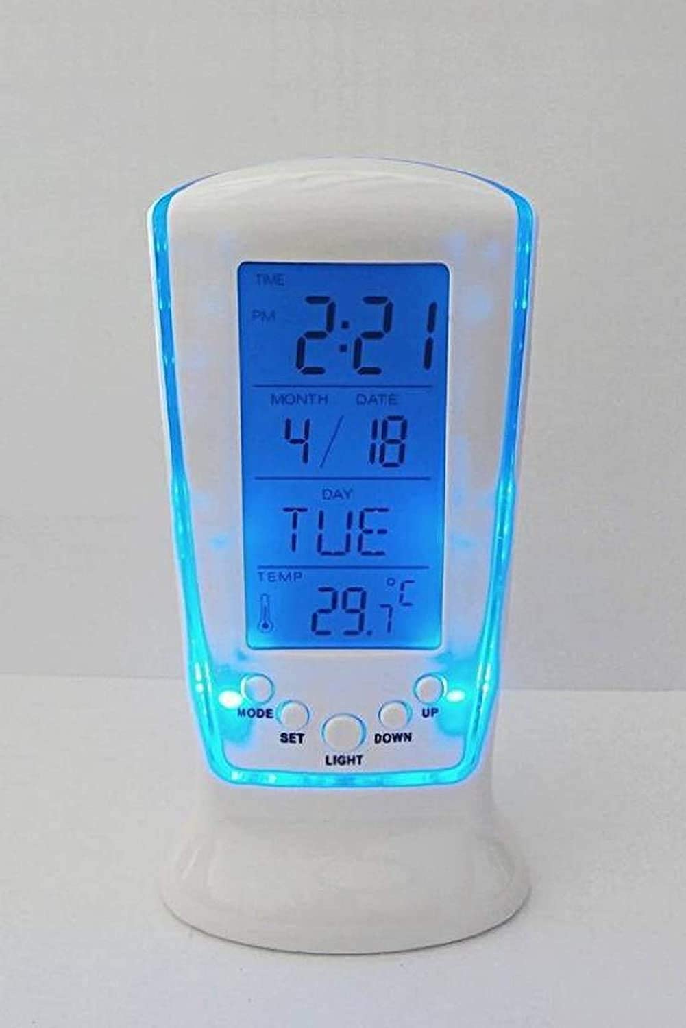 DRBS LED Digital Plastic Clock with Calendar, Temperature Sensor, Alarm (Multicolour)