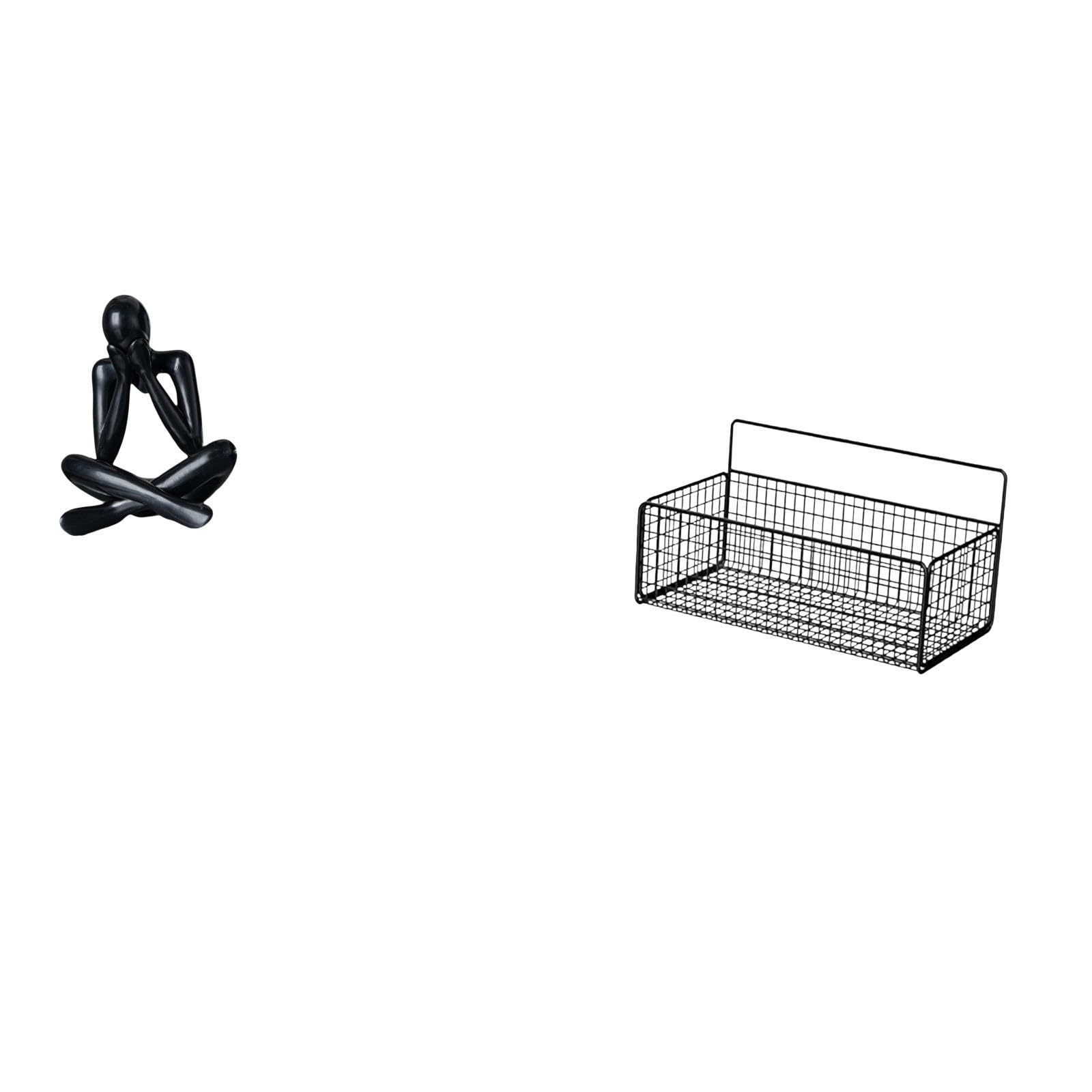 Modern Abstract Sculpture Ornament for Living Room Bookshelf Home Decor with Floating Shelves Metal Wire Storage Basket Organizer-image-6