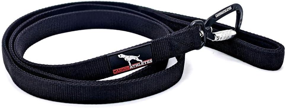 Canine Athletes Black Elite-HD 4' Heavy Duty Dog Leash Durable Secure Twist Lock Aviation Clip