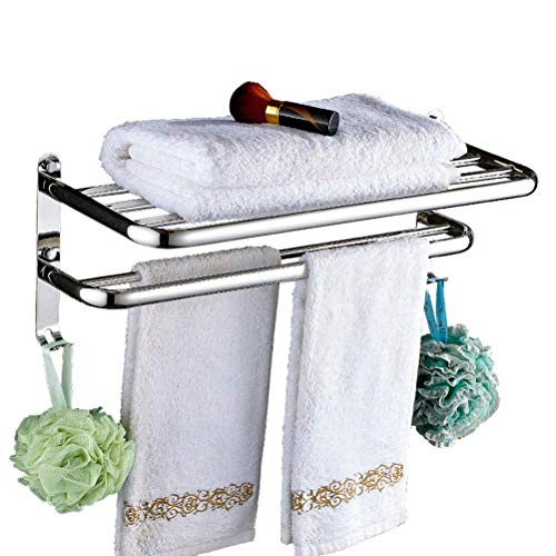 Étagère porte-serviettes épais rangement mural optimisé barre de séchage salle de bain - 5