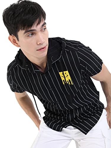 Image of Ketch Men Cotton Slim Fit Striped Half Sleeve Shirt