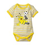 BVB Kinder Babybody Gestreift Emma, weiß/gelb, 62/68, 2466538