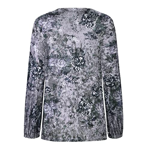 Juniors Basic Tshirts Loose Fit Long Tee Tops for Women Crewneck Velour Fall Winter Shirts 2024 Trendy4