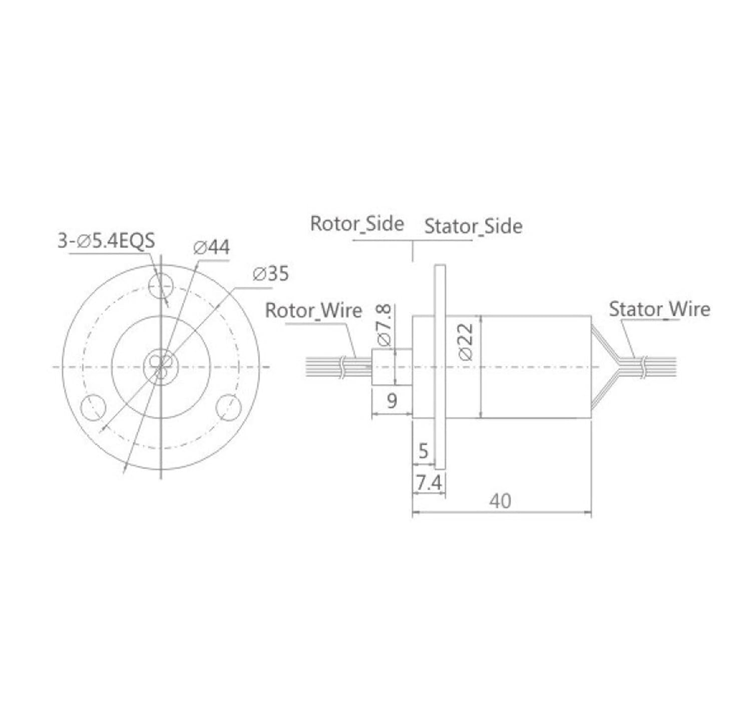 Cap Type Slip Ring 12 Circuit/line Contact 5A