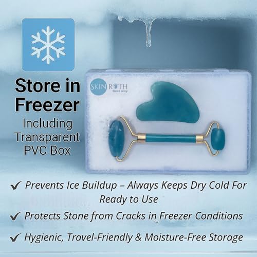 Image of Korean Jade Roller & Gua Sha Set | Anti-Aging Facial Roller | Original Guasha Stone From Korea | Beauty Massager For Slim V-Shape Face & Jawline Making Tool (Green)