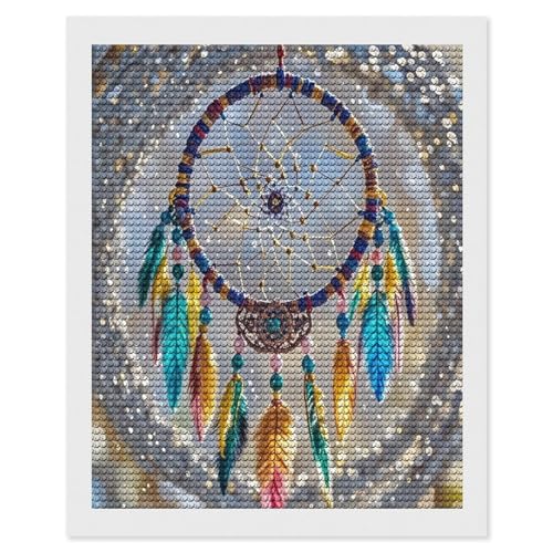 Kit peinture diamant attrape-rêves cerises broderie strass ronds loisir créatif