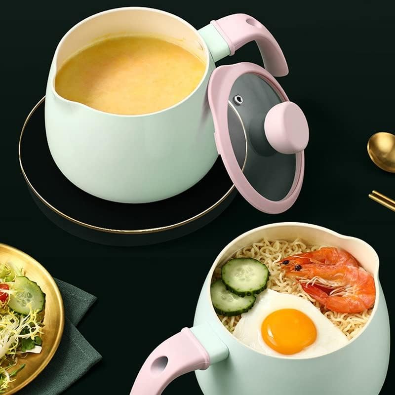 Induction Cooker Soup Cooking Instant Noodle Bowl With Transparent Lid Kitchen Mini Ceramics Nonstick Small Coffee Milk Pot image 5