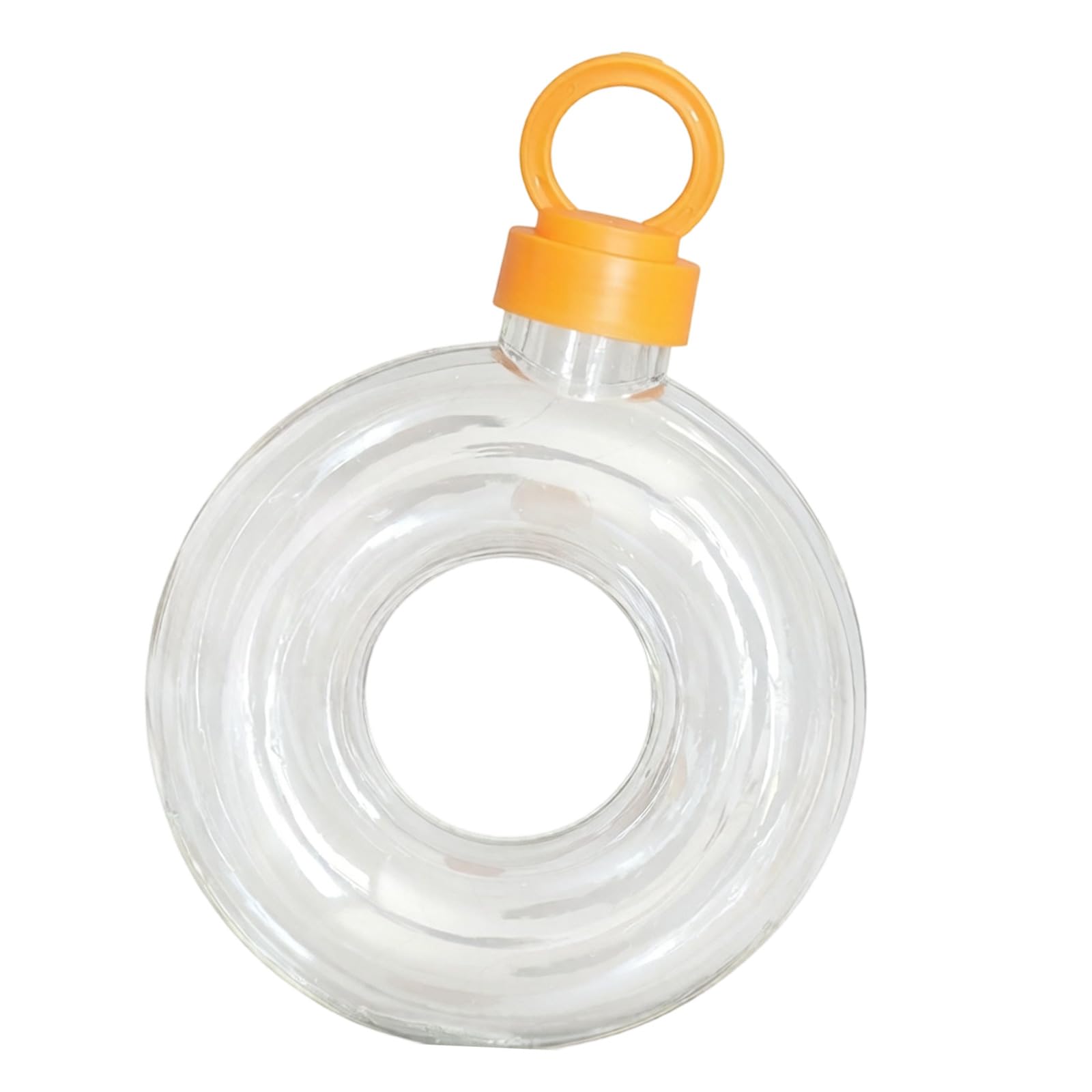 Nucelit Unique Doughnuts Shape Transparency Water Bottle with Secures Seal Beverage Container Practical Drinkware Outdoor Activity Water Container
