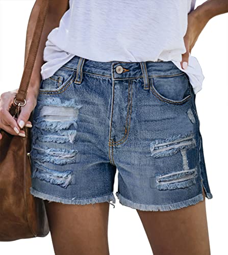 Image of CHICZONE Womens Mid-High Waisted Stretchy Denim Jean Shorts
