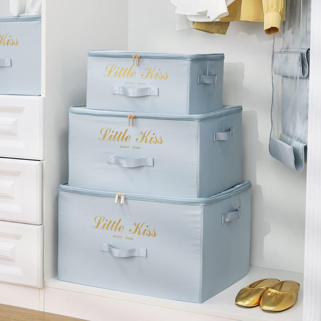 XISAOK Clothes Quilt Storage Box Household Underwear Bedding Storage Foldable Wardrobe Tidy for Case Home Blanket Container