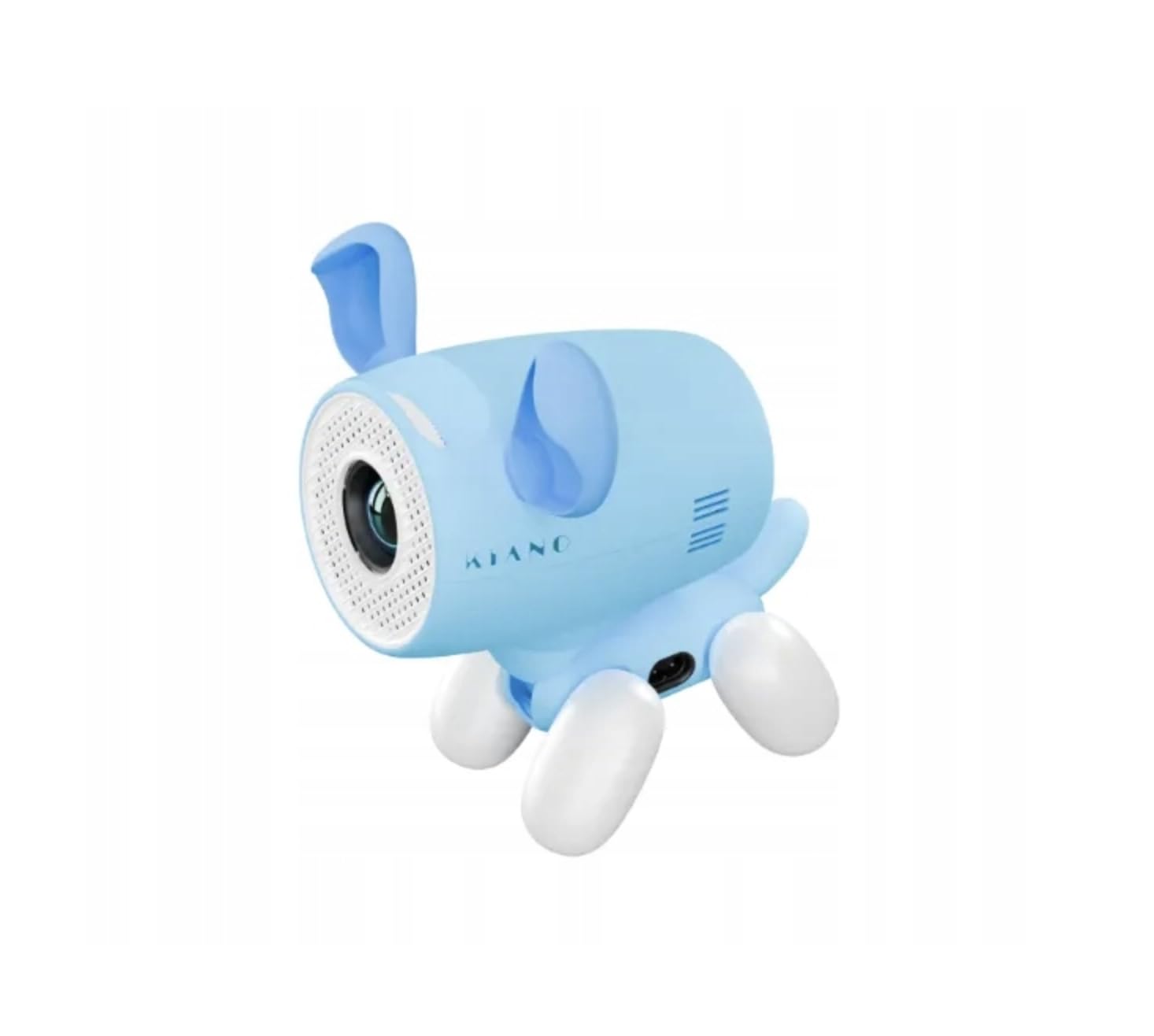 KIANO Alpha Kid Dog projektor dla dzieci | HD 1280 x 720 | Android 13 | 200 ANSI lumenów | 50-150 cali | Wi-Fi i Bluetooth | projektor do nauki i zabawy dla dzieci | biało-niebieski