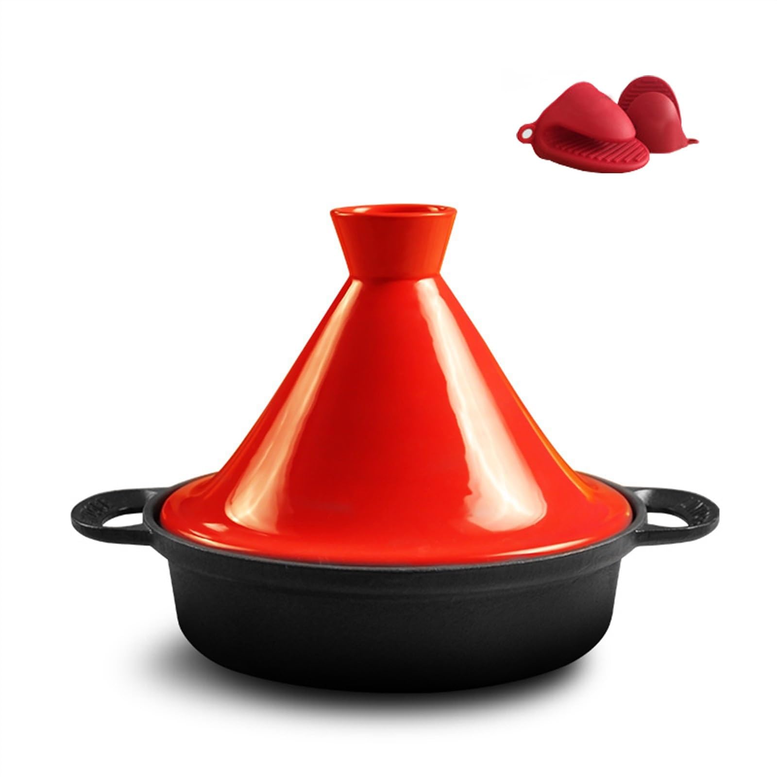 LVYUDS Acier Inoxydable Tajine Induction Marocain pour Cuisson, Coréen Plaque avec Conique Couvercle Tajine Approprié Buffet Vaisselle(26cm