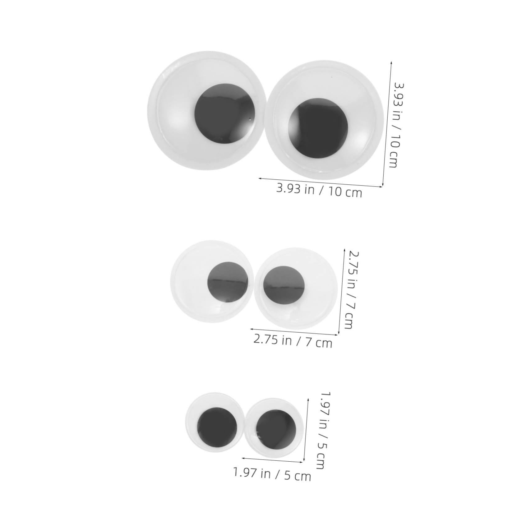 DOITOOL 8Pcs Self Adhesive Wiggle Eyes for Crafts Style Decorative Googly Eyes for Projects Fun Fridge Decor Versatile Applications Furniture and Surfaces