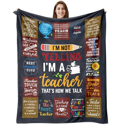 Sqovulw Teacher Appreciation Gifts for Women, Gifts for Teachers Women, Best Teacher's Birthday Retirement Appreciation Week/Day Gift, Thank You Gift for Teachers from Student Blanket 50X60 Inch