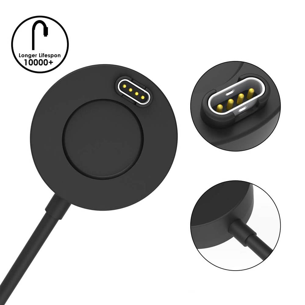Caricatore Base Per Garmin Venu 2 / Venu 2S E Fenix 5/6/7, Instinct, Vivoactive, Forerunner – Cavo 1m, Nero