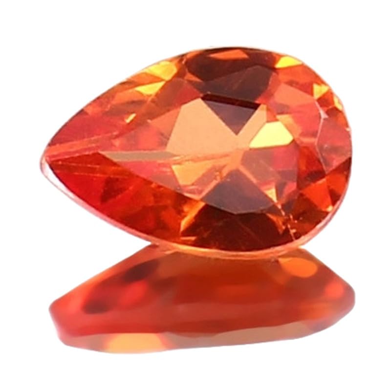 Saphir orange taillé en poire 6x4mm pour créer votre bague de fiançailles DIY personnalisée