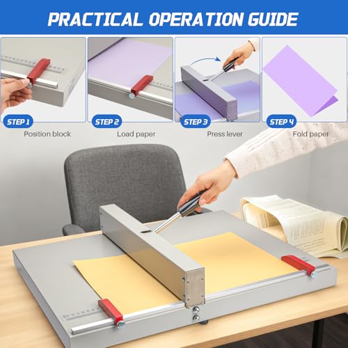 Helivivfy Manual Creasing Machine, 1MM Precision Creasing Auto-Rebound Handle Double-Sided Coating Anti-Rust for Paper Card Invitation Box Craft Office Small Batch Use by Helivivfy - Image 3