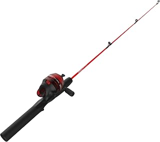 Zebco Durable 30-Inch Fiberglass Fishing Rod and QuickSet Anti-Reverse Spinning Reel or Spincast Reel Combo