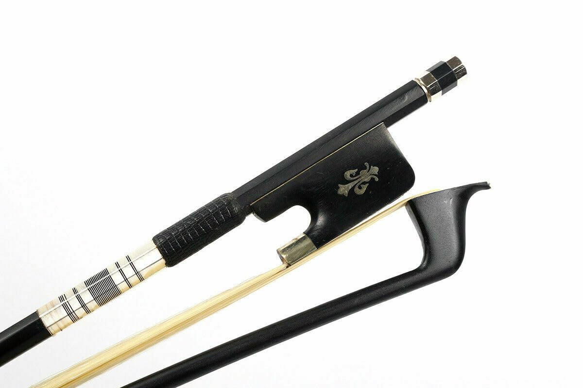 Arco per violoncello 4/4 in fibra di carbonio con bastone in ebano crini naturali Modello bello intarsiato