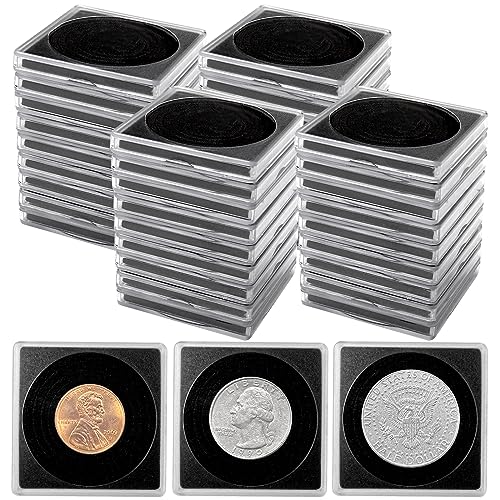 wexpw 40 Pack Acrylic Coin Snap Holder Silver Dollar Coin Holder...
