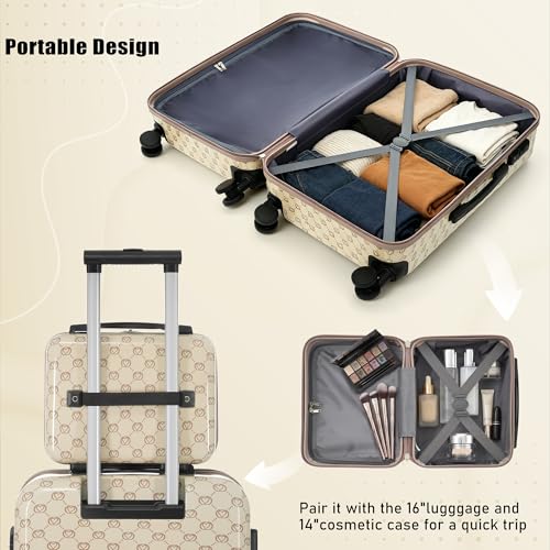 Image of Hardshell Luggage Sets, Lightweight Suitcases with Spinner Wheels, Khaki Patterns