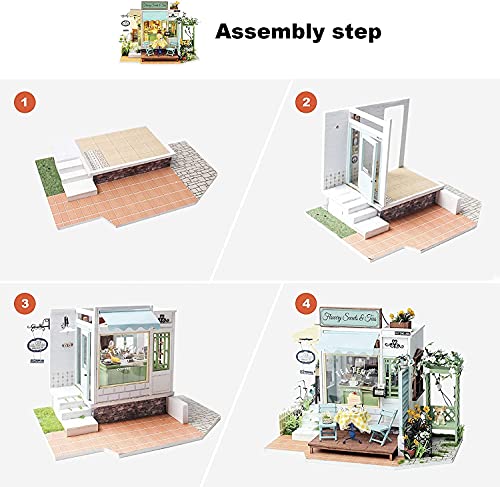 Rolife DIY Miniatur Haus Puppenhaus Kit HolzHaus Modell für Mädchen und Jungen Kinder 14+ Jahre Alt, Flowery Sweets… – Bild 3