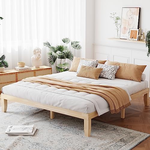 Acacia Emery 14 Inch Wood Platform Bed, Bed Frame with Headboard, King