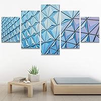 SIGNWIN 5 Panel Canvas Wall Art Modern Art Abstract Closeup Cool Line Minimalism Minimalist Multicolor for Home Decorations Ready to Hang - 60