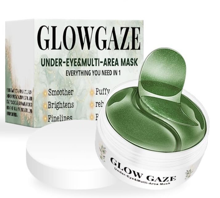 GlowGaze Gold-Infused Under Eye & Multi Area Mask, Reduces Puffiness and dark circles, Smoothens Fine Lines, Brightens Skin