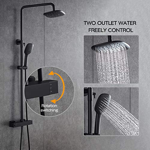 Preisvergleich Produktbild Thermostat Duschsystem Regendusche Duscharmatur Duschset Überkopfbrause Handbrause Regenbrause HAOXIN HXTB03E
