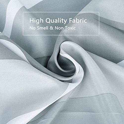 Image of LLSCL Grey Grid Fabric Shower Curtain Liner with Magnets, Waterproof Hotel Quality, 72 x 72 Machine Washable