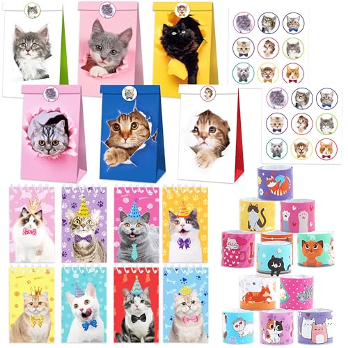 Fournitures de fête d'anniversaire chat BACH AND BOUJEE, carnet souvenir